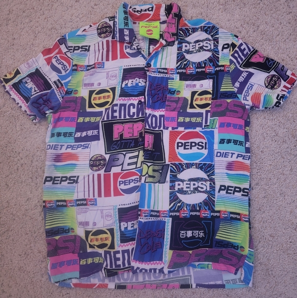 Chaotic Pepsi Button Up Shirt - Picture 1 of 1